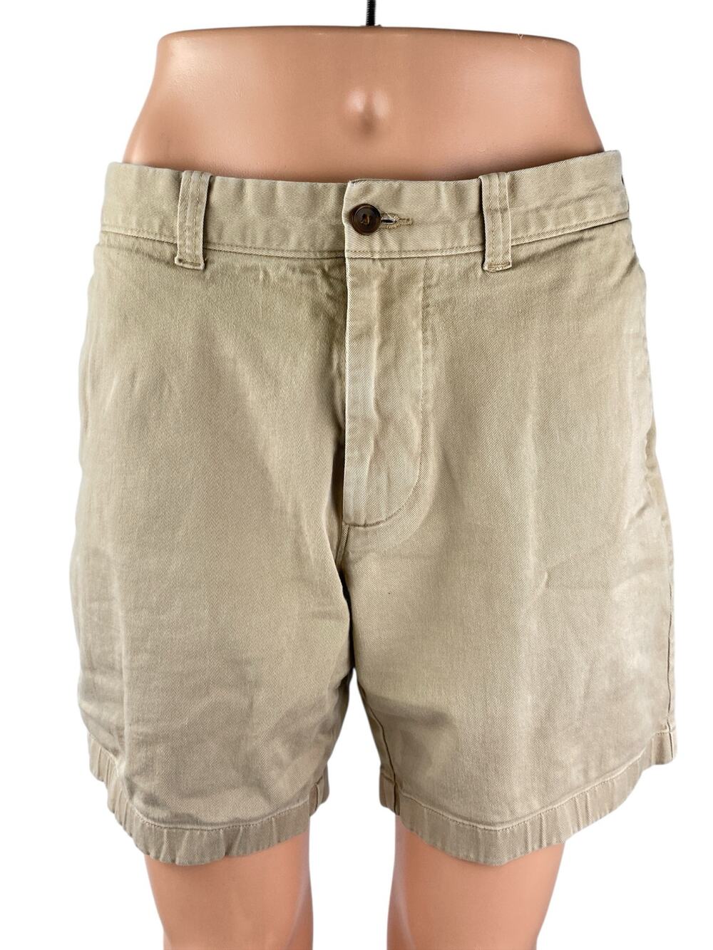 J. Crew Men's Beige Tan High Rise Twill Wide Leg Casual Chino Khaki Shorts Sz 30